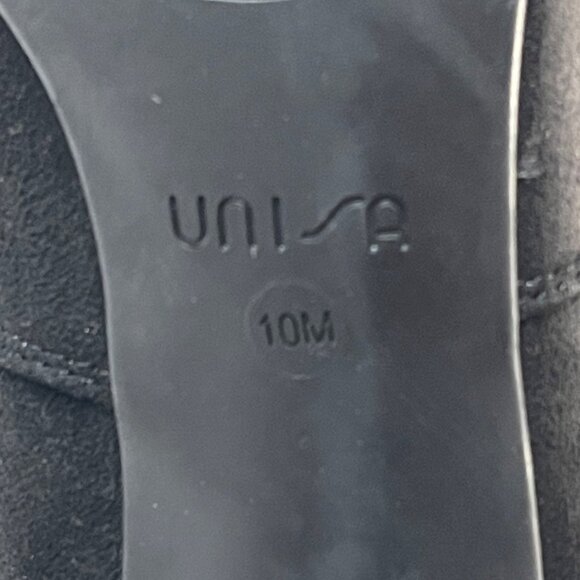 Unisa Black Faux Suede Over-The-Knee Boots With Side Zipper & Drawstring - Picture 8 of 12